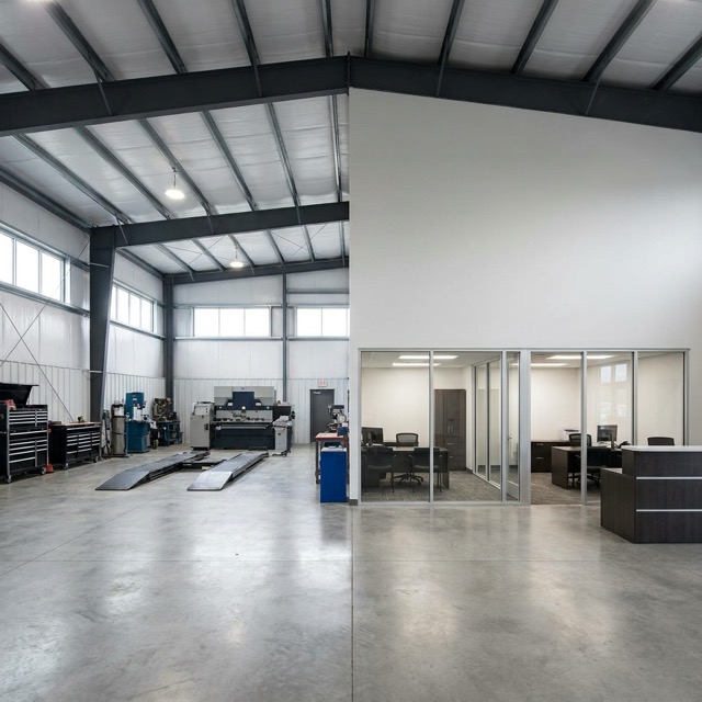 40x60 steel building interior Michigan - workshop and commercial configurations