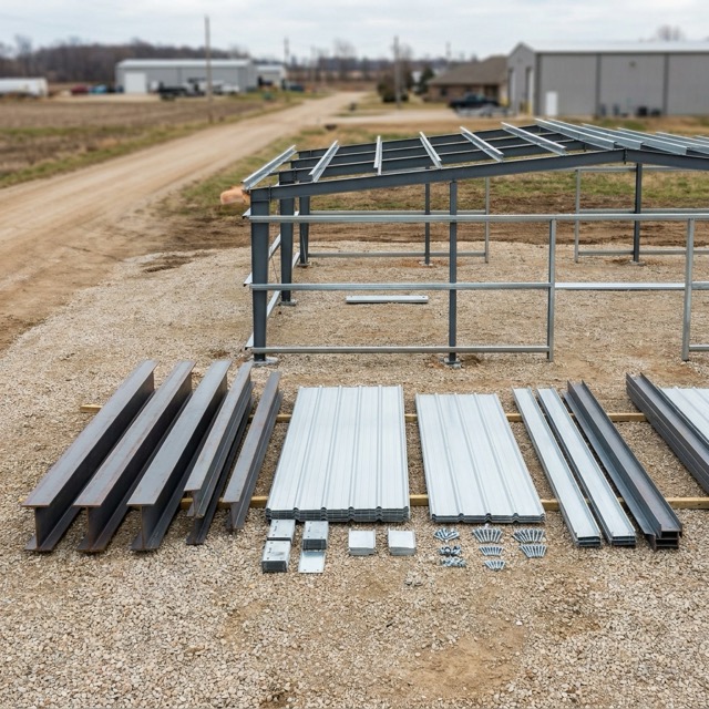 metal building kits Michigan - pre-engineered steel kit components