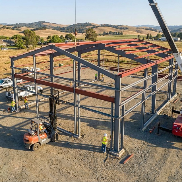 steel building kit installation Michigan - erection and assembly