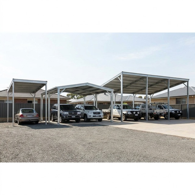steel carport sizes Michigan - single double triple configurations