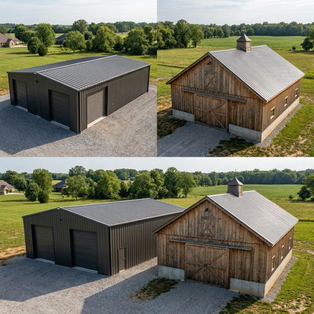 metal vs wood building Michigan - steel and pole barn comparison